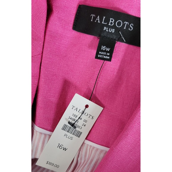 NWT Talbots Pink Linen Blazer - Picture 3 of 8